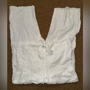 Women's White Linen Pants
